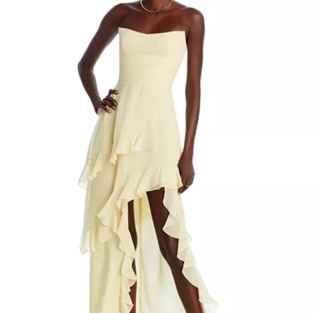 Amanda Uprichard Magnolia Strapless Ruffled Gown